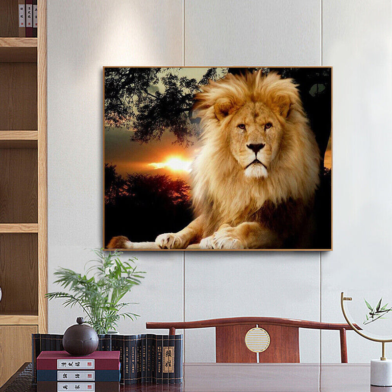 Lion Oil Paint By Numbers Canvas Drawing DIY Coloring Picture for Adults Child
