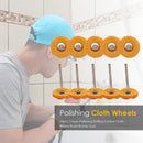 10pcs T-type Round Polishing Buffing Cloth Wheel Brush Rotary Tool (Yellow)