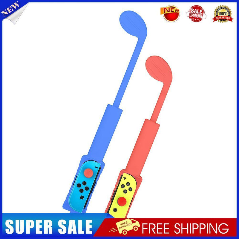 2pcs Retractable Golf Club for Nintend Switch Controller Adapter (Blue+Red)