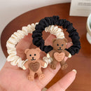 Scrunchies Elastic Hair Bands Bear Hair Rope Hair Clip Cute Bear Hair Crab Claw