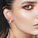 Zircon Ear Buckle Diamond Earrings Ear Piercing Double Rows Zircon Ear Stud