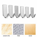 6pcs Waterproof Stable Wall Mounted Bathroom Towels Storage Rack Hanging Ho