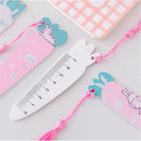 Girls Ruler Bookmarks Cartoon Stationery Wooden Radish Rabbit Tassel Bookmark