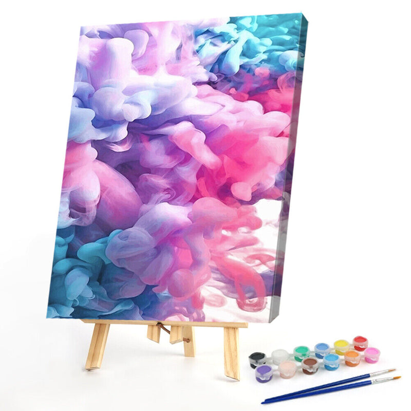 DIY Coloring Picture Illusive Smoke Oil Painting By Number Acrylic Paints Set