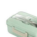 Microwave Lunch Box Wheat Straw Compartments Bento Food Container (Green) Newly