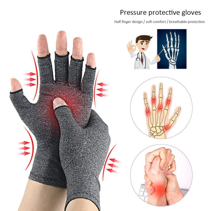 Arthritis Therapy Compression Gloves Pain Joint Relief Warm Mittens (M)