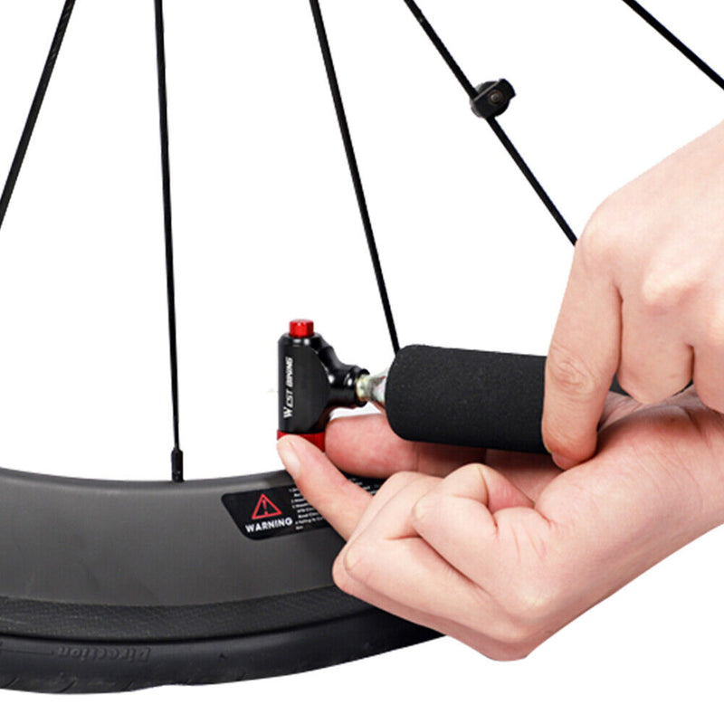 WEST BIKING CO2 Bike Pump Head for MTB Mountain Road Bike Presta Schrader V