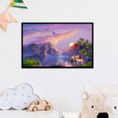 11CT Animal Two Horses Sunset Cross Stitch Printed Full Embroidery Kit Home Art