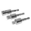 3pcs Hex Shank to 1/4 3/8 1/2 Extension Drill Bits Bar Bit Socket Adapter