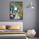 2 Beaches DIY Full Embroidery Flower Street Handmade Printed Cross Stitch Kit