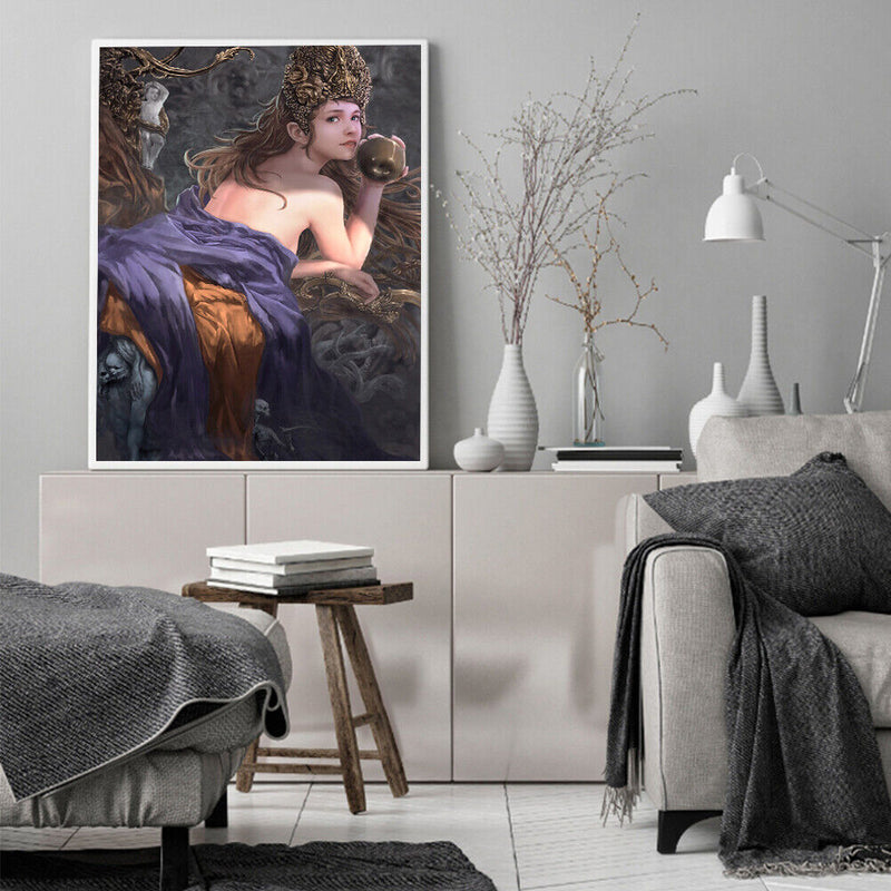 Purple Girl Oil Paint By Numbers Kits Canvas DIY Picture Home Decoration Gifts