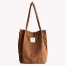 Women Fashion Corduroy Autumn Winter Large Capacity Shoulder Shopping Tote Bags