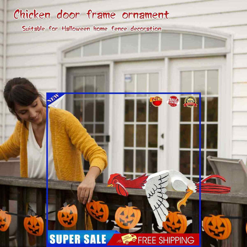 Miniatures Wooden Chicken Ornament Door Case Top Sculpture Artworks Chicken