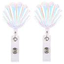 Name Card Anti-Lost Clip Key Ring Badge Holder Retractable Shell Shape Lanyards