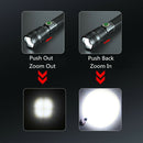 Rechargeable USB Zoom Torch Camping Lamp Power Display Powerful LED Flashlight