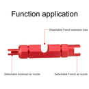 BOLANY Double Head Bike Presta American Valve Core Remover Wrench (Red) Newly