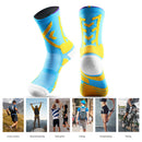 Men Compression Football Socks Sports Baseball Soccer Socks (Sky Blue)