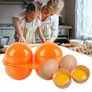 2 Grids Egg Storage Box Camping Picnic Hiking Carrier Egg Holder (Orange) Newly
