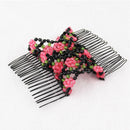 Women Girls Magic Beads Double Hair Comb Hair Combs Clips Elasticity