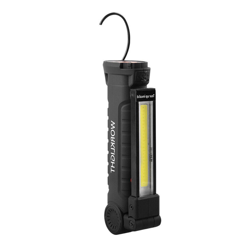 Portable COB Flashlight Rechargeable Work Camping Torch Folding Night Lightin