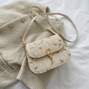 Lace Flower Shoulder Crossbody Bag Straw Beach Messenger Woven Purse Handbags