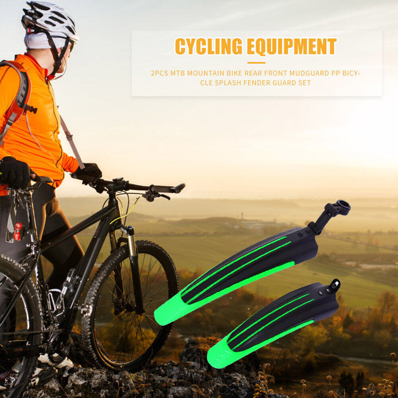 2pcs Cycling Bicycle Splash Fender Guard Set Mountain Bike Rear Front Mudguar
