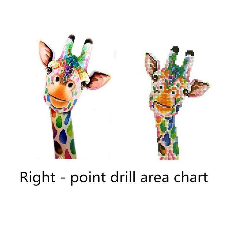 5D DIY Diamond Painting Cute Colorful Giraffe Cross Stitch Embroidery Kits Newly
