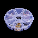 Round Jewelry Container 8 Grids Empty Storage Box Nail Art Rhinestones Case