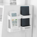 Wall Mounted Remote Control Storage Box Home Phone Holder Stand (White) Newly