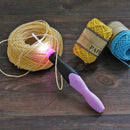 9 in 1 USB Light Up Crochet Hooks Knitting Needles LED Sewing Kit (Rose Red