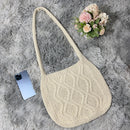Fashion Knitted Shoulder Bags for Women Large Capacity Weave Tote Crossbody Bags