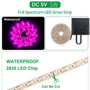 5m Solar Panel Full Spectrum Phyto Lamp 2835 SMD LED Plant Grow Light Strip