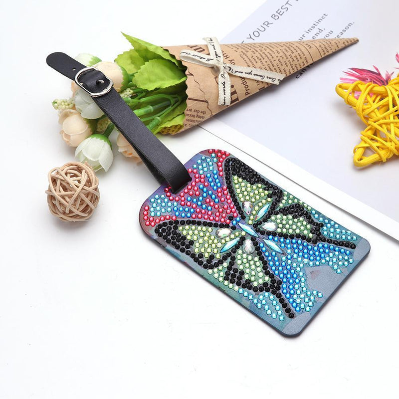 DIY Special Shape Diamond Painting Butterfly Shape Luggage Boarding Pass Label