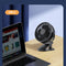 USB Mini Clip Fan Portable Travel Desk Cooling Ventilador (Black 1200mAh)