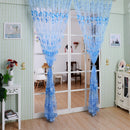 Tulip Flower Yarn Sheer Window Curtain Scarf Drapes for Bedroom (Blue) Newly