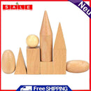 Kids Wooden Geometric Solids Shapes Montessori Learning Education Math Toys
