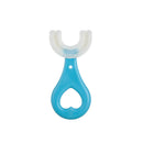 Kids U-Shaped Toothbrush Silicone Manual Training Tooth Brush (Pink Hand)