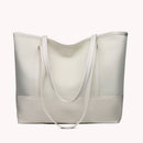 Big Capacity Top-handle Tote Splicing Daily Women Shoulder Bag Oxford PU Handbag