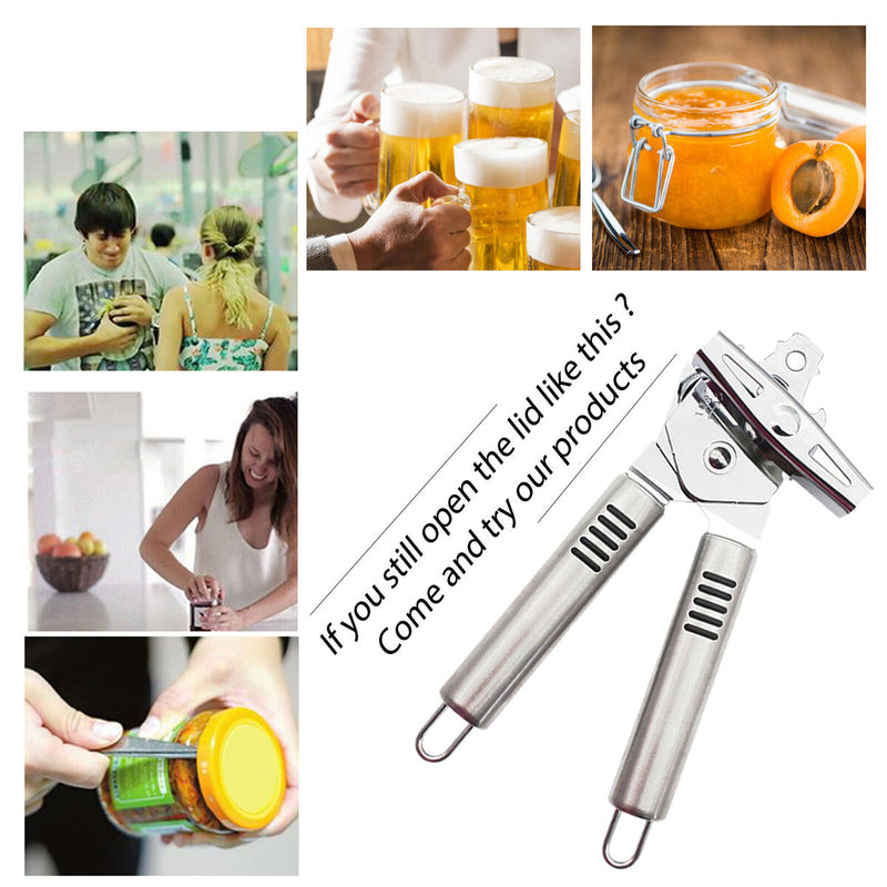 Can Opener Manual - 3 in 1 Handheld Safety Can Opener Comfortable Grip