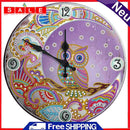 30 x 30cm Metal Tin Diamond Painting Clock DIY Owl Rhinestone Picture Wall Decor