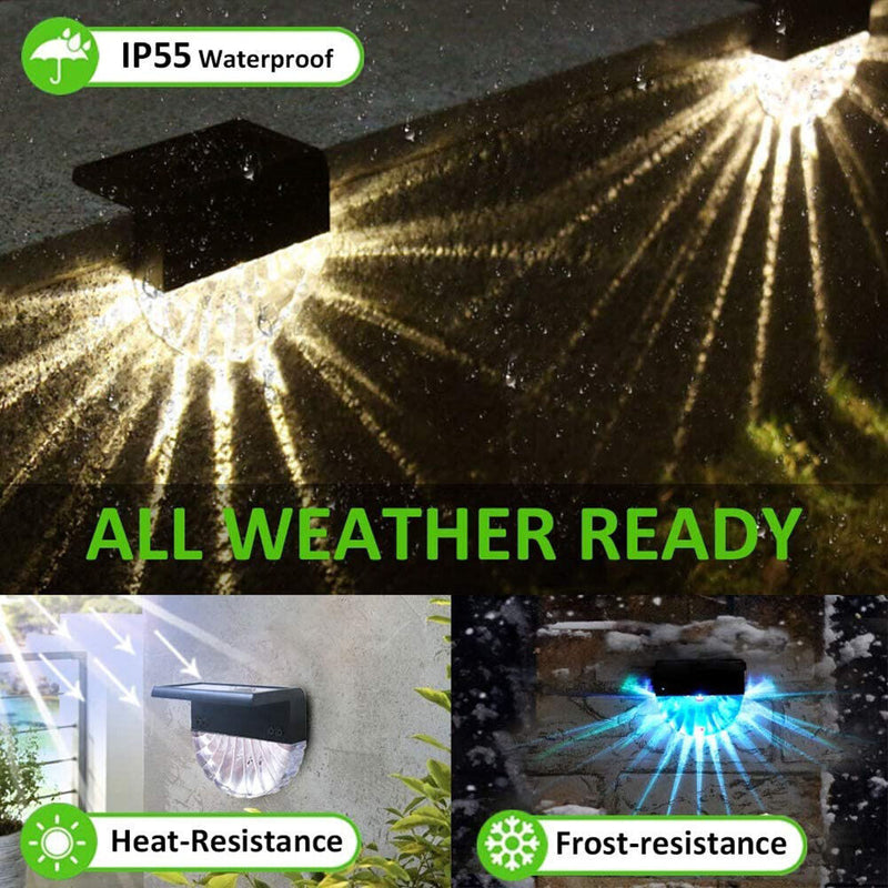 Rechargeable LED Acrylic Shell Solar RGB Waterproof Color Warm White Stair Lamp