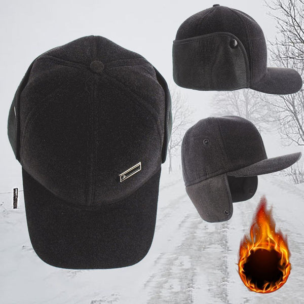 Hat Warm Waterproof Winter Baseball Cap for Men Hiking Cap Cotton Lined