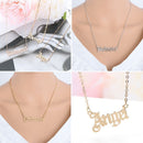 Lovely Letter Pendants Princess Blessed Bib Necklace Honey Angel Babygirl