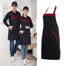 5pcs Unisex Halterneck Apron with 2 Pockets Chef Waiter Kitchen Cook Tool