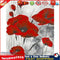 Full Cross Stitch 11CT Red Flower Stamped Embroidery DIY Needlework Kits Newly