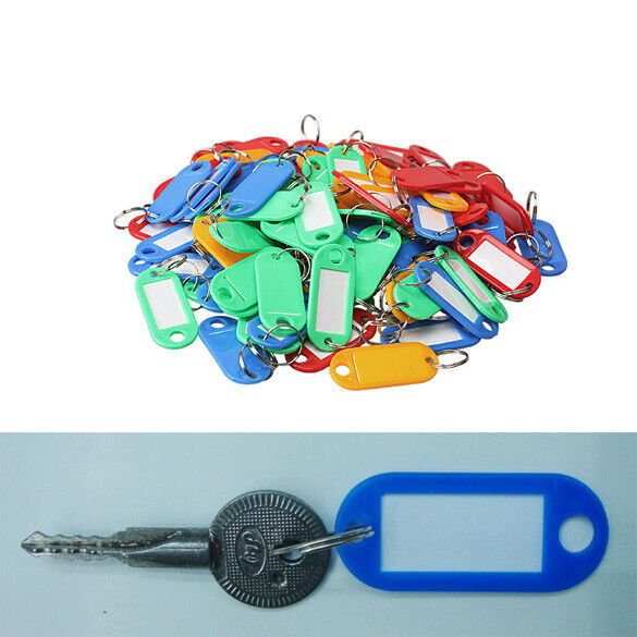 100pcs Plastic Keychain ID Label Keychain with Keychain