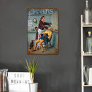 20x30cm Barber Shop Print Rectangular Metal Retro Tin Drawing Flat Style