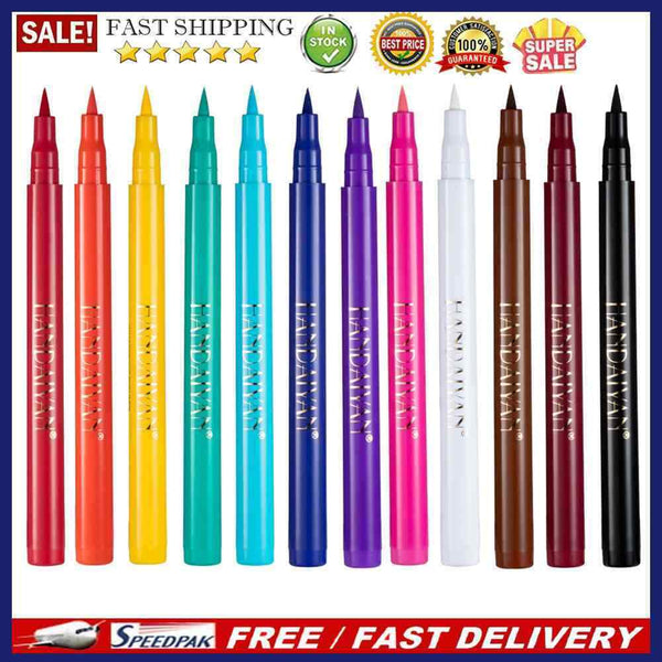 12pcs Non Blooming Liquid Colorful Eyeliner Waterproof Matte Makeup Pencil