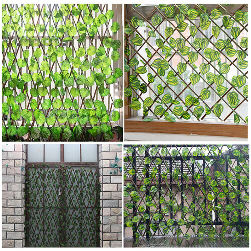 Simulation Fence Outdoor Rural Green Plants Artificial Fence Net Decor (B) Newly