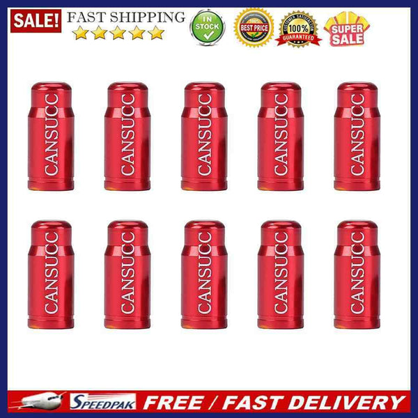 10pcs Aluminum Bicycle Tyre Tire Presta Valve Stem Caps Dust Covers (Red)